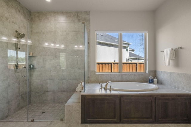 26406 Crimson Bluff Ln, Katy, TX 77494 - bathroom with a bath and a stall shower