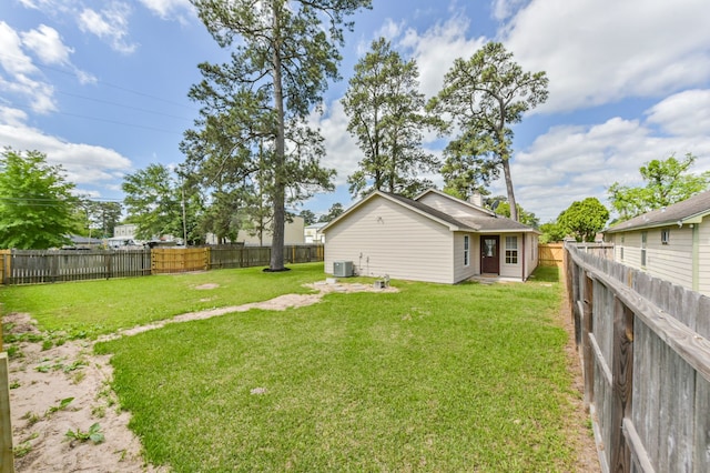 27806 Red Fox Rd, Tomball, TX 77377 - view of yard with a fenced backyard and central air condition unit