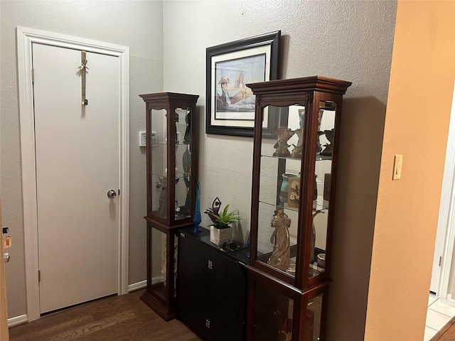 doorway to outside featuring wood finished floors