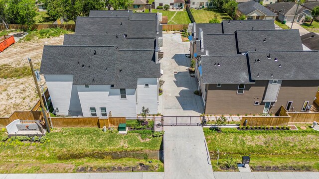 aerial view of residential area