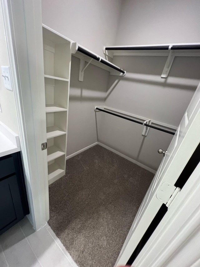 526 Emerald Thicket Ln, Huffman, TX 77336 - walk in closet with light colored carpet and light tile patterned floors