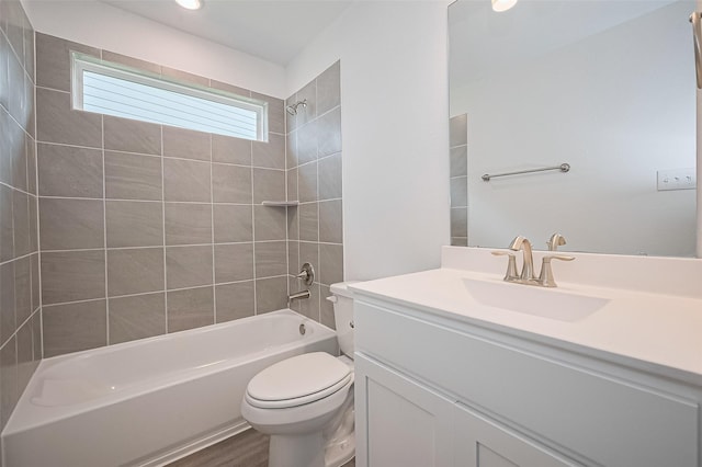 22607 Rising Rosehill Ln, Tomball, TX 77377 - bathroom with shower / washtub combination, toilet, and vanity