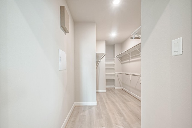 walk in closet featuring wood finished floors