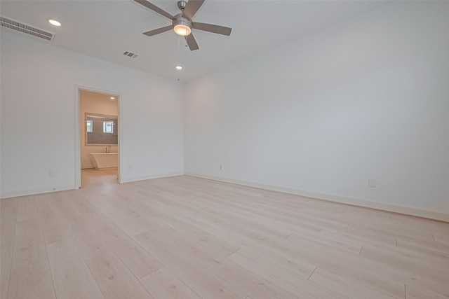 8928 Covenant Pl, Houston, TX 77055 - unfurnished room featuring light wood-style floors, a ceiling fan, recessed lighting, and baseboards