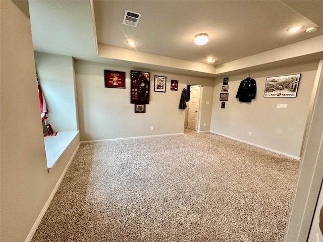 31503 Sandpiper Creek Dr, Hockley, TX 77447 - carpeted spare room with a tray ceiling, baseboards, a smoke detector, and recessed lighting