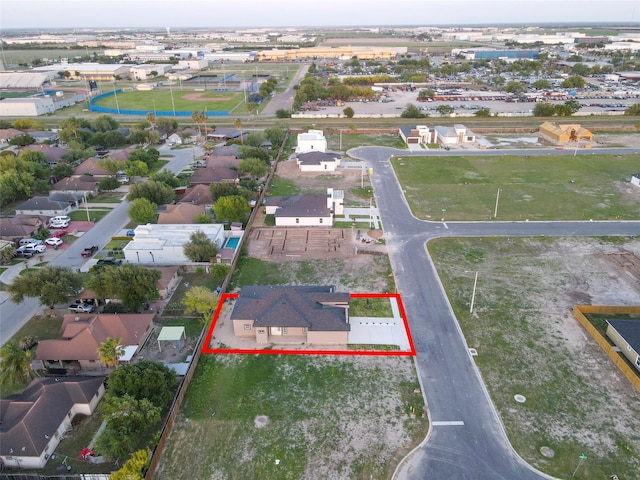 3007 E Ebano Ave, Hidalgo, TX 78557 - aerial perspective of suburban area featuring property boundaries highlighted