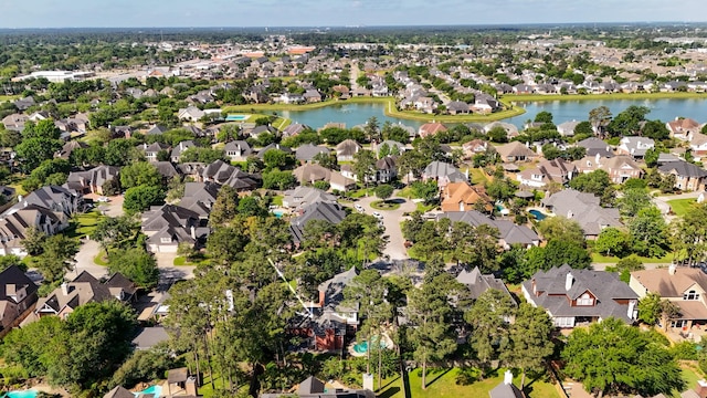 19402 Bremerton Ln, Spring, TX 77388 - aerial perspective of suburban area with a large body of water