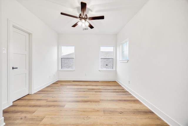 3314 Arbor, Houston, TX 77004 - unfurnished room with a ceiling fan, light wood-style floors, and baseboards