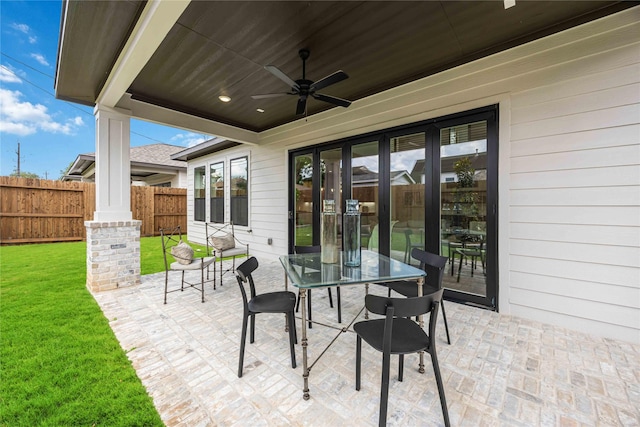 3314 Arbor, Houston, TX 77004 - view of patio featuring a ceiling fan and outdoor dining space