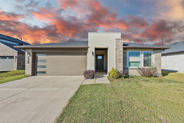 29607 Ella Larchmont Ct, Katy, TX 77494 - view of front of house with a front yard, roof with shingles, a garage, and concrete driveway