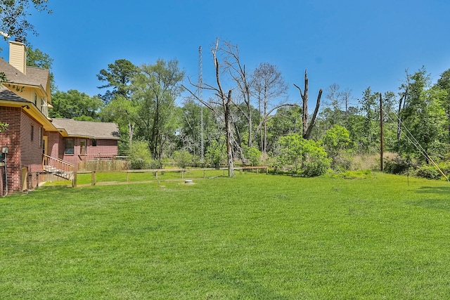 view of yard featuring fence