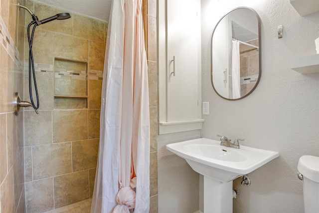 3703 Peppermill Rd, Houston, TX 77080 - bathroom featuring toilet and a stall shower