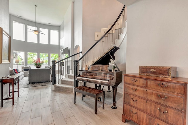 404 Christians Ct, Montgomery, TX 77316 - interior space with a high ceiling and ceiling fan
