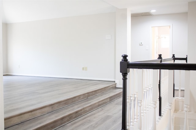3222 Serene Oak Dr, Sugar Land, TX 77478 - staircase with wood finished floors, recessed lighting, and baseboards