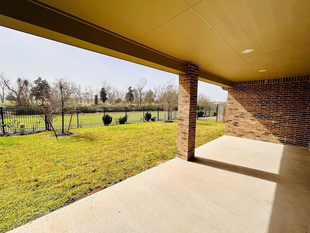 view of patio with a fenced backyard