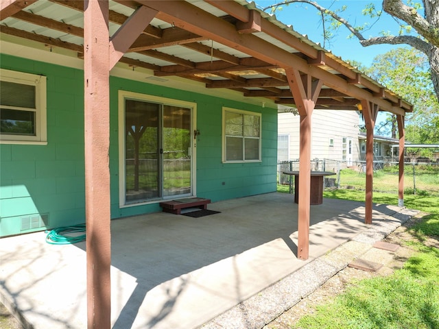view of patio with fence