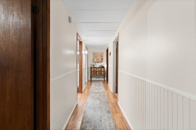 hall featuring light wood-style flooring