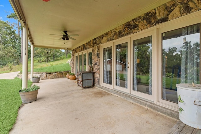 view of patio / terrace with a ceiling fan