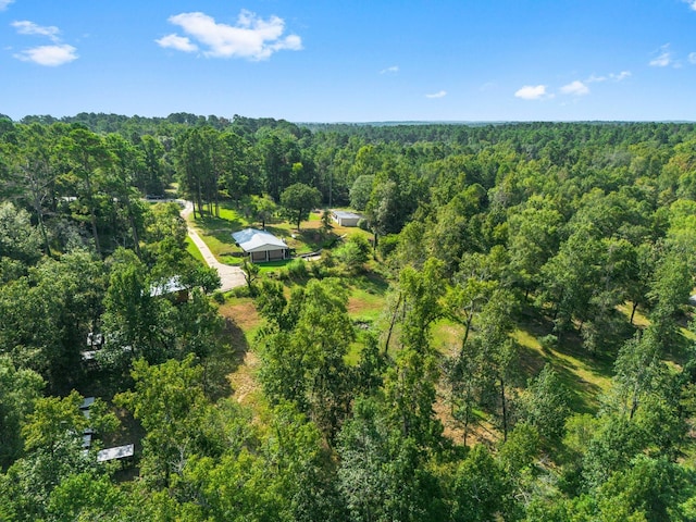 bird's eye view with a view of trees