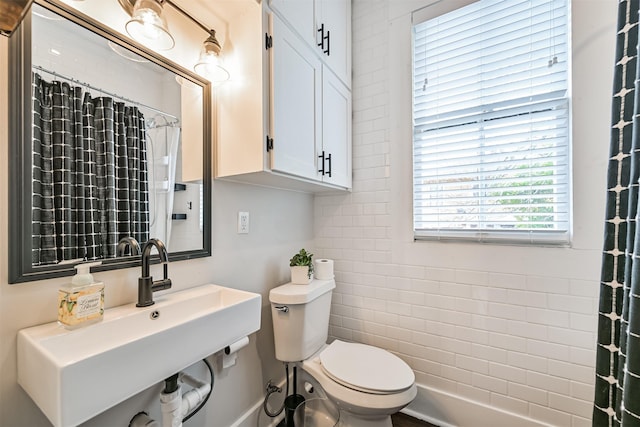 bathroom with toilet and a sink