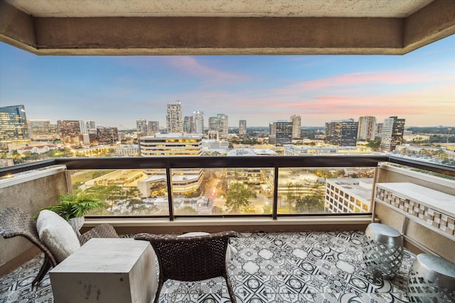 balcony with a view of city