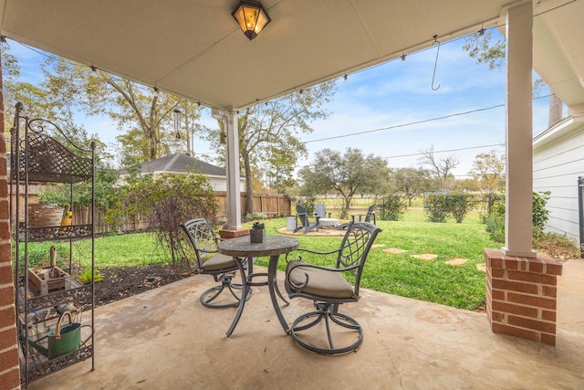view of patio with fence