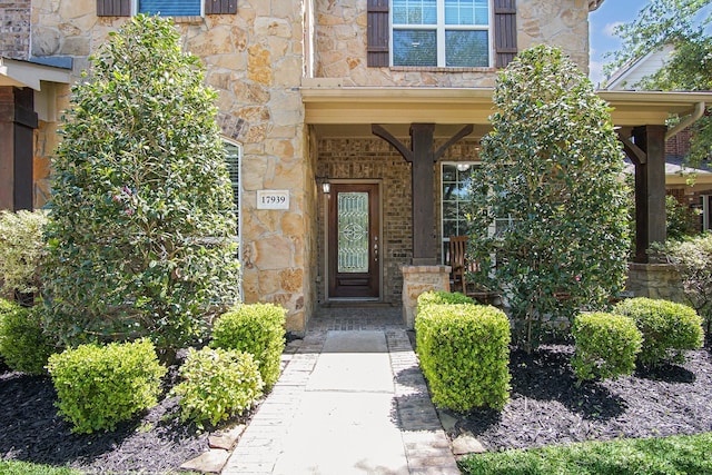 17939 Channel Hill Dr, Cypress, TX 77433 - view of exterior entry with stone siding