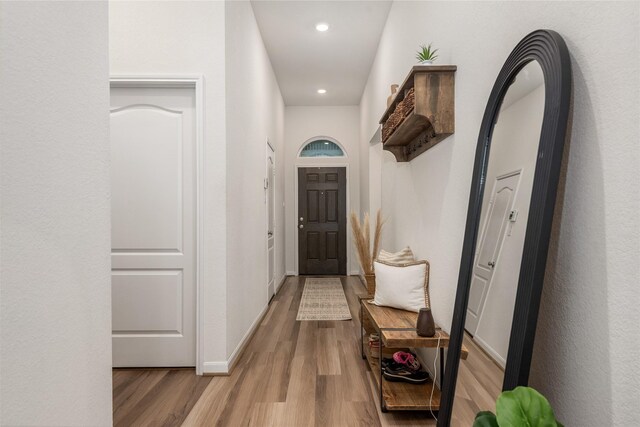 4335 Leyland Brook Ln, Houston, TX 77068 - hall featuring wood finished floors, recessed lighting, and baseboards