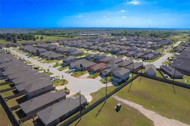 bird's eye view with a residential view