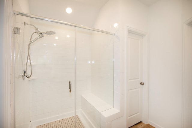 4411 Aspen Colony Ln, Baytown, TX 77521 - bathroom featuring recessed lighting and a stall shower