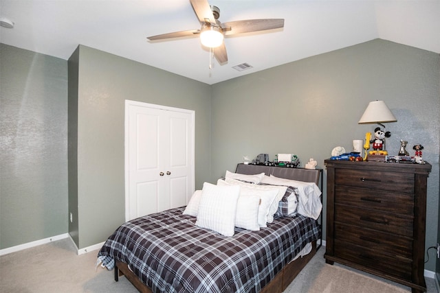 4411 Aspen Colony Ln, Baytown, TX 77521 - carpeted bedroom with visible vents, a ceiling fan, and baseboards