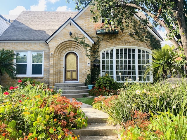 1964 Norfolk St, Houston, TX 77098 - view of front facade featuring roof with shingles and brick siding
