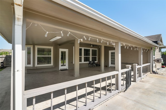 view of patio / terrace with ceiling fan