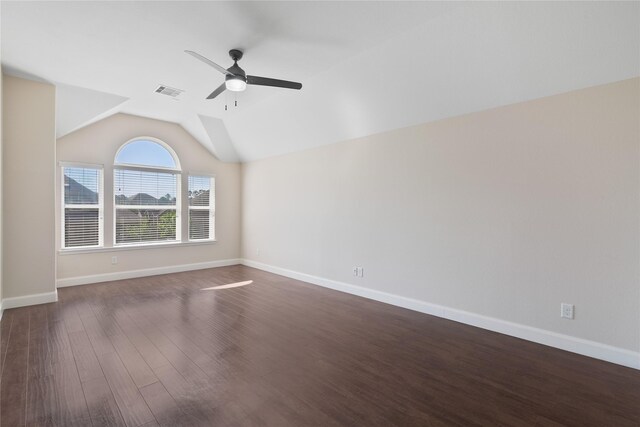 13315 Edison Trace Ln, Tomball, TX 77377 - spare room with baseboards, dark wood-style flooring, a ceiling fan, and visible vents