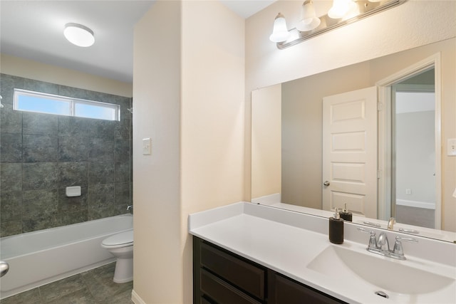 13315 Edison Trace Ln, Tomball, TX 77377 - full bathroom with toilet, vanity, and shower / tub combination