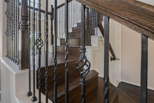 13315 Edison Trace Ln, Tomball, TX 77377 - stairway with baseboards, plenty of natural light, and wood finished floors