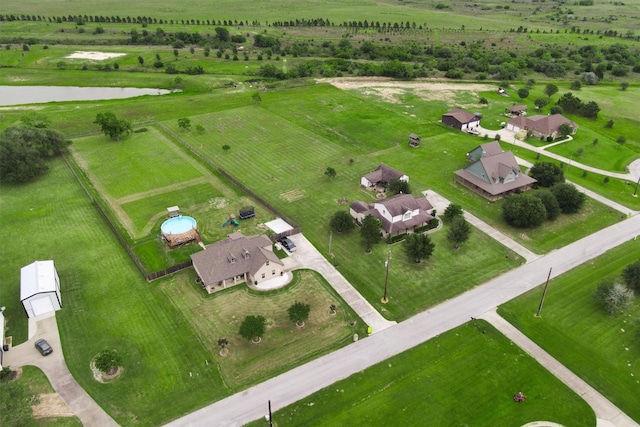 3026 Dees Cir, Sealy, TX 77474 - birds eye view of property with a water view and a rural view