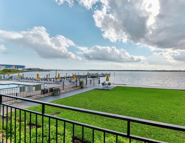 3535 Nasa Rd 1St Pkwy, Unit 36, Seabrook, TX 77586 - view of dock featuring a yard and a water view