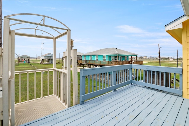 deck featuring a yard