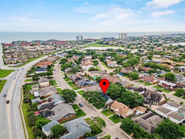 7 Colony Park Cir, Galveston, TX 77551 - drone / aerial view featuring a residential view and a water view