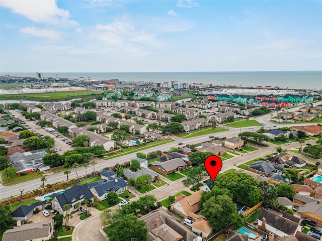 7 Colony Park Cir, Galveston, TX 77551 - bird's eye view featuring a residential view and a water view