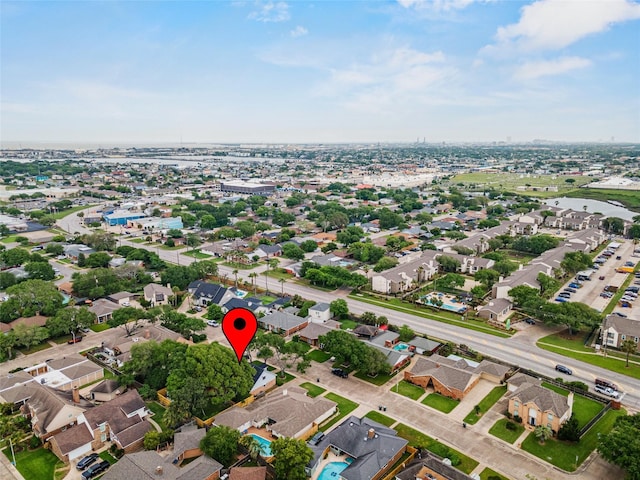 7 Colony Park Cir, Galveston, TX 77551 - birds eye view of property featuring a residential view and a water view