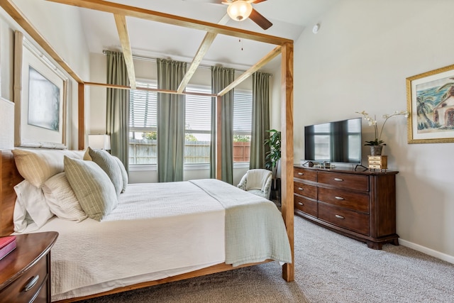 1919 Hickory Grove Ln, Tomball, TX 77375 - bedroom featuring baseboards, ceiling fan, and light carpet