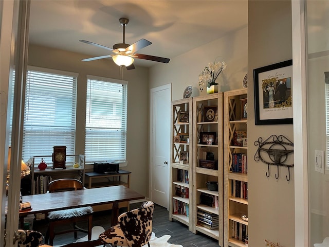 1919 Hickory Grove Ln, Tomball, TX 77375 - home office featuring a ceiling fan