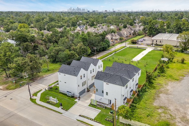 aerial view with a residential view