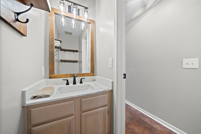17203 Meadow Heights Dr, Houston, TX 77095 - bathroom featuring vanity, baseboards, and visible vents