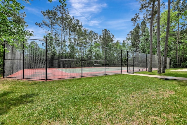 30000 Round Up Dr, Waller, TX 77484 - view of tennis court with fence and a lawn