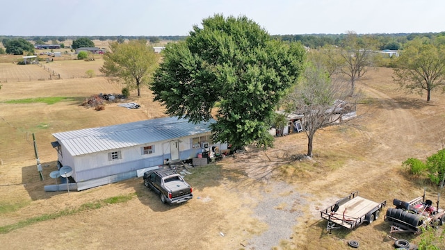 aerial view with a rural view