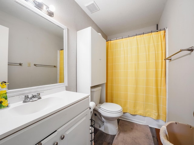22403 Red River Dr, Katy, TX 77450 - full bath with toilet, shower / tub combo, vanity, and visible vents
