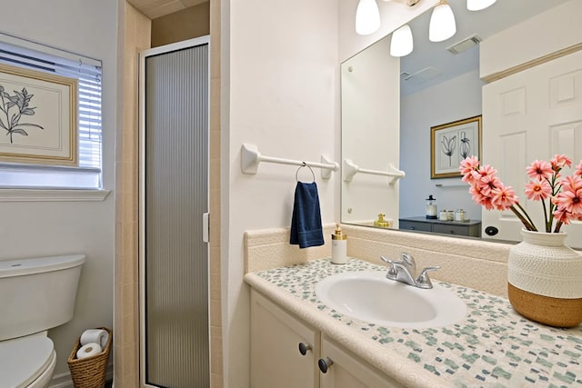 154 Camellia St, Sugar Land, TX 77478 - full bathroom with toilet, a stall shower, and vanity